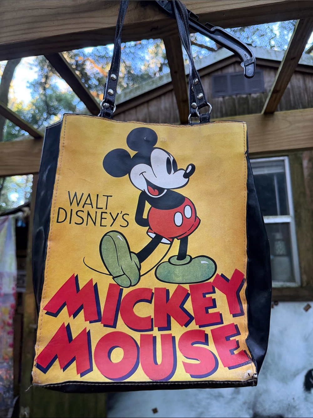 Disney Yellow Mickey Mouse Graphic small Tote Bag pvc